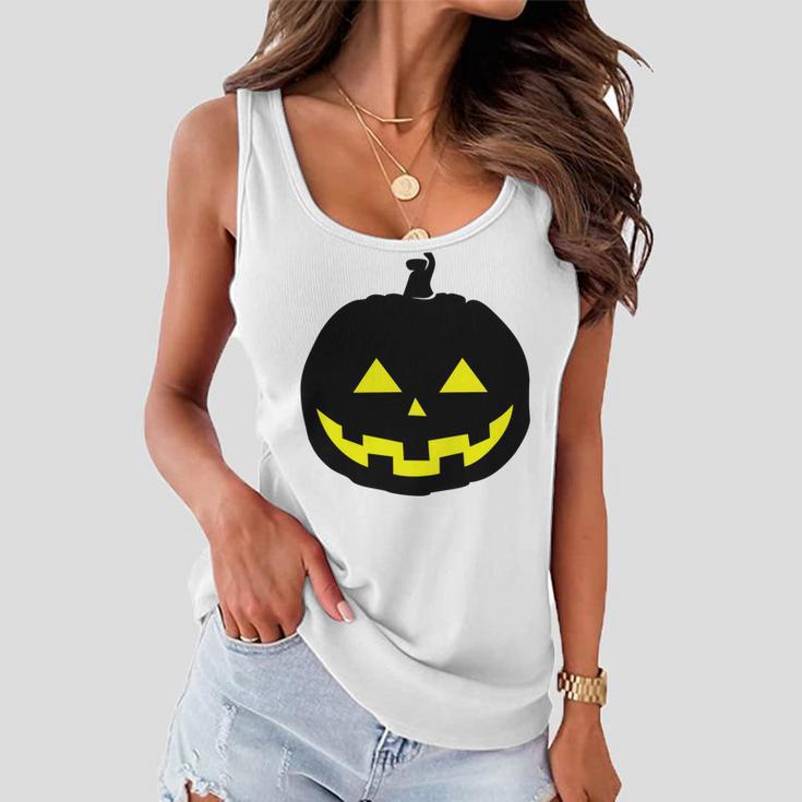 Happy Halloween Scary Black Pumpkin Pattern Women Flowy Tank