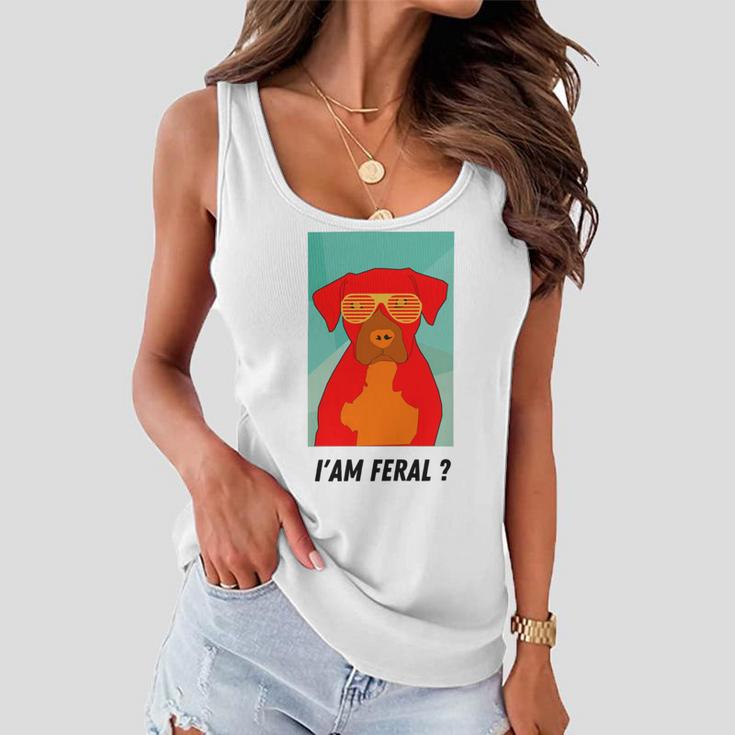 I Am Feral Coll Red Dog Women Flowy Tank