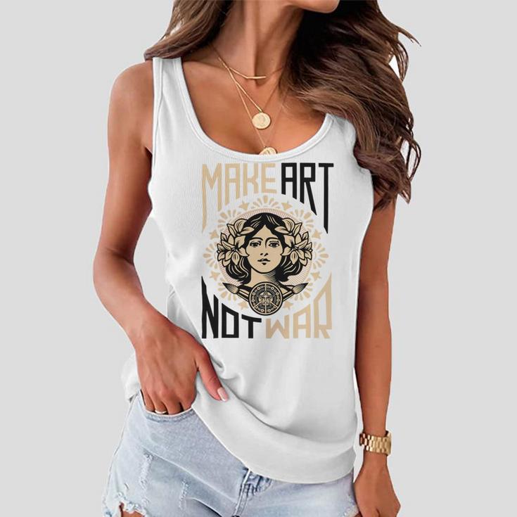 Make Art Not War Symbol Women Flowy Tank