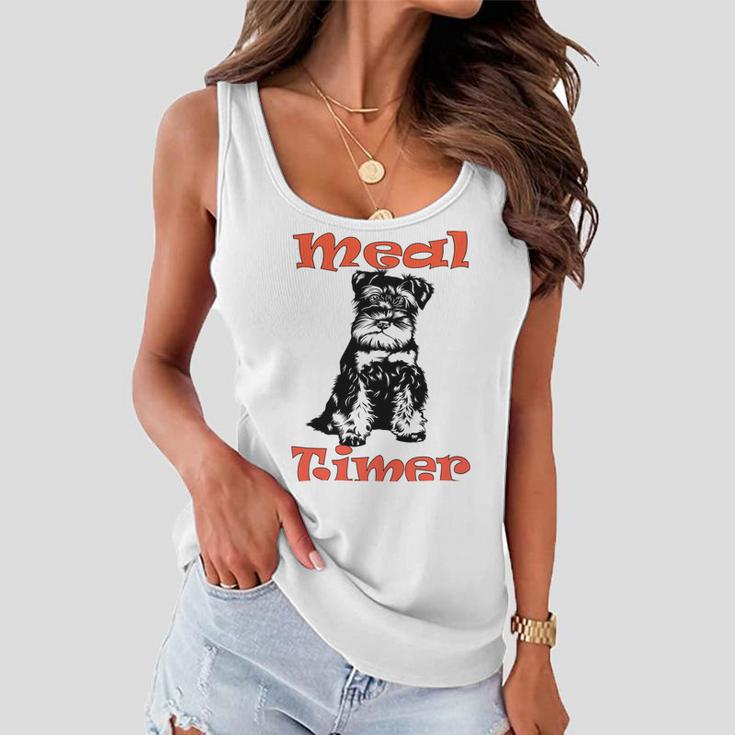 Miniature Schnauzer At Home Meal Timer Multi Tasking Dog Women Flowy Tank