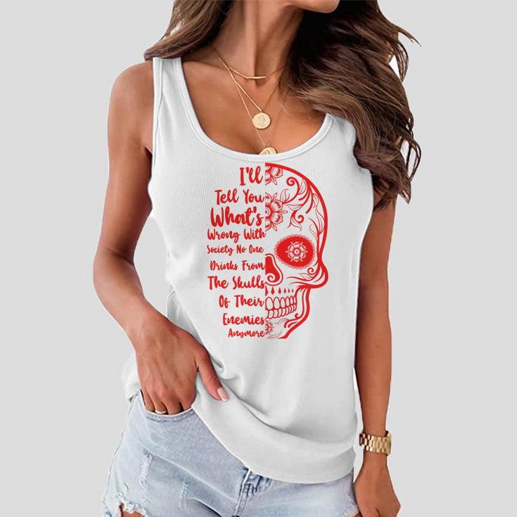 Official Wrong Society Drink From The Skull Of Your Enemies V3 Women Flowy Tank