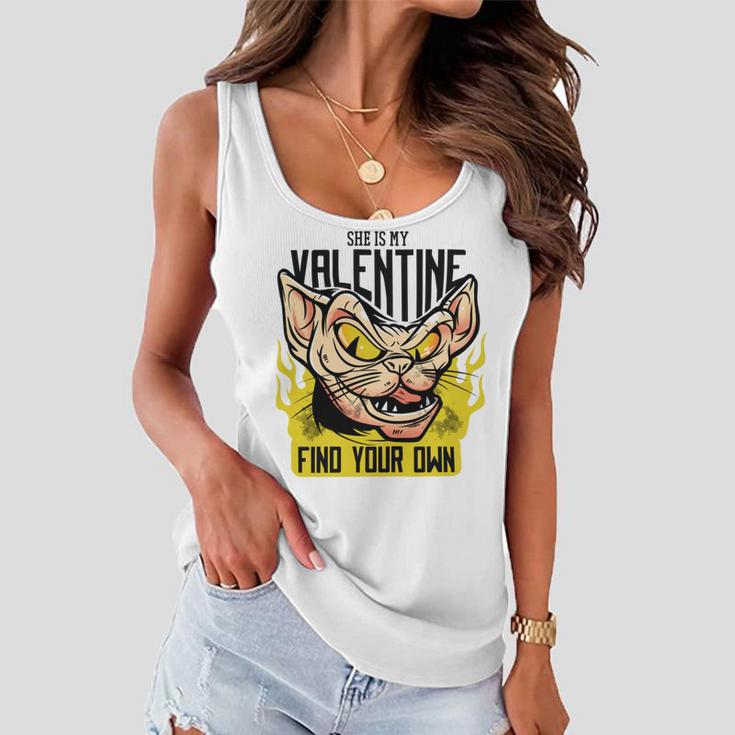 She Is My Valentine Cat Women Flowy Tank