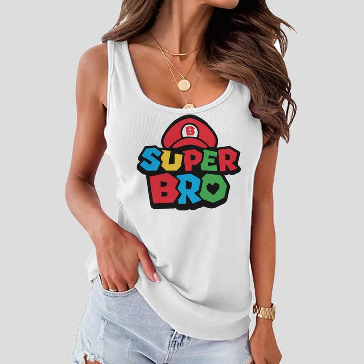 Super Bro Funny Brother Video Gaming Lover Gift Birthday Holiday By Mesa Cute Women Flowy Tank