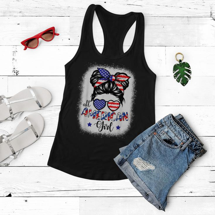 All American Girls 4Th Of July Bleached Daughter Usa Women Flowy Tank