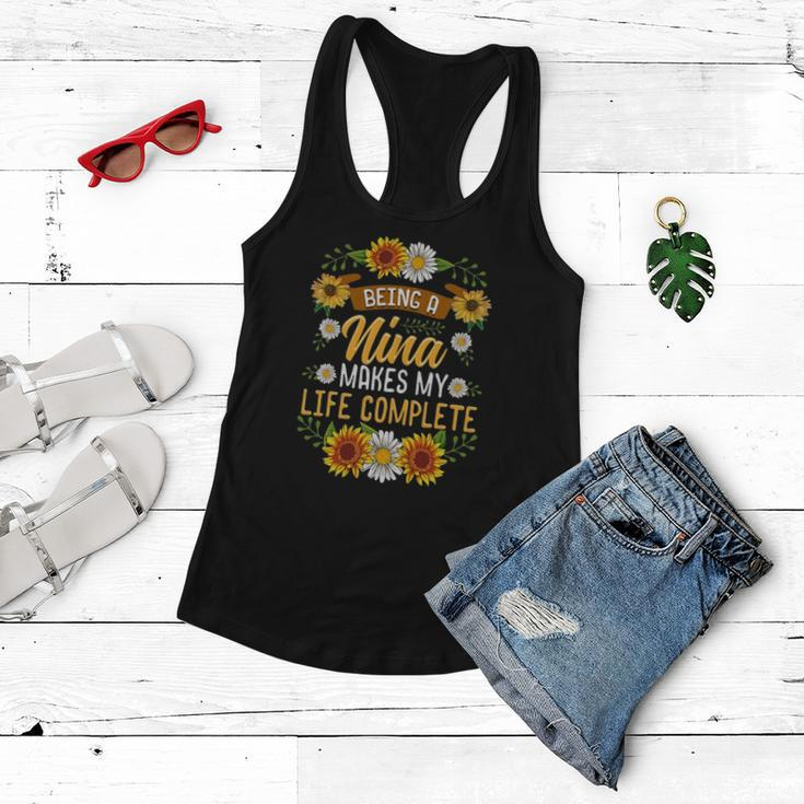 Being A Nina Makes My Life Complete Sunflower Gift Women Flowy Tank