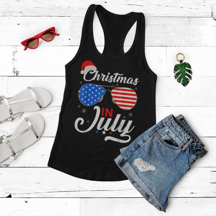 Christmas In July Funny 4Th Of July Beach Summer Christmas Women Flowy Tank