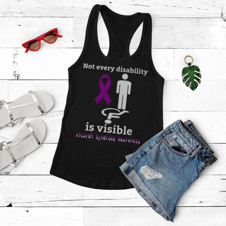 Every Disability Is Visible Aicardi Syndrome Awareness Purple Ribbon Aicardi Syndrome Support Aicardi Syndrome Awareness Women Flowy Tank