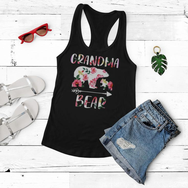 Floral Bear Matching Family Outfits Funny Grandma Bear Women Flowy Tank