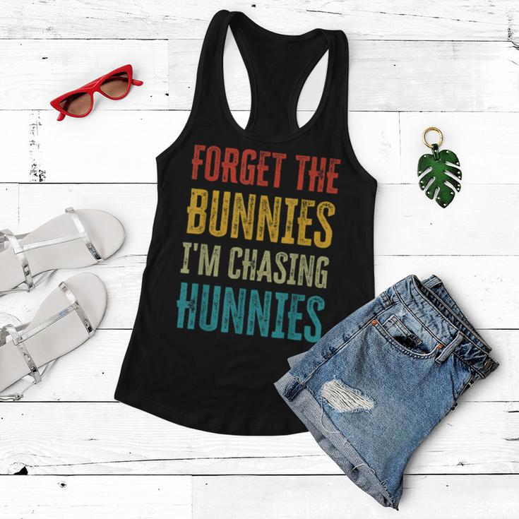 Forget The Bunnies Im Chasing Hunnies Funny Women Flowy Tank