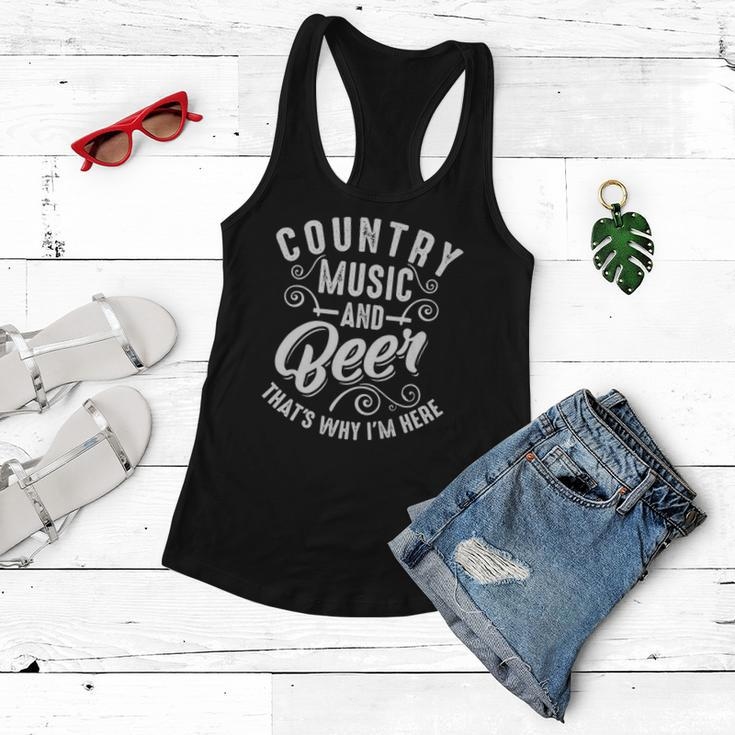 Funny Country Music And Beer Cute Singer Alcohol Lover Gift Women Flowy Tank