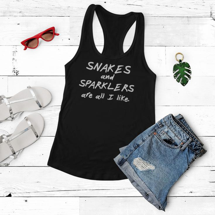 Funny Snakes And Sparklers All I Like 4Th Of July Women Flowy Tank