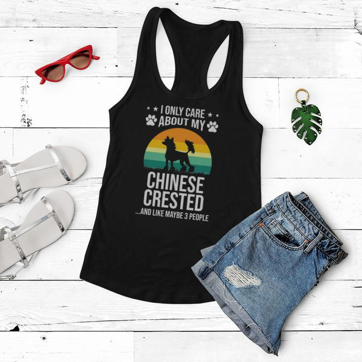 I Only Care About My Chinese Crested Dog Lover Women Flowy Tank