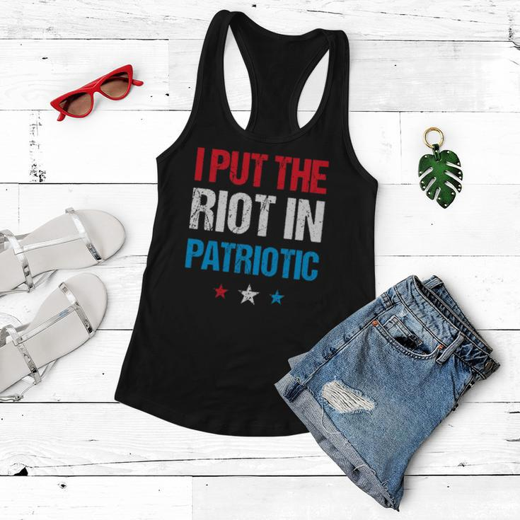 I Put The Riot In Patriotic America Fourth Of July Merch Women Flowy Tank