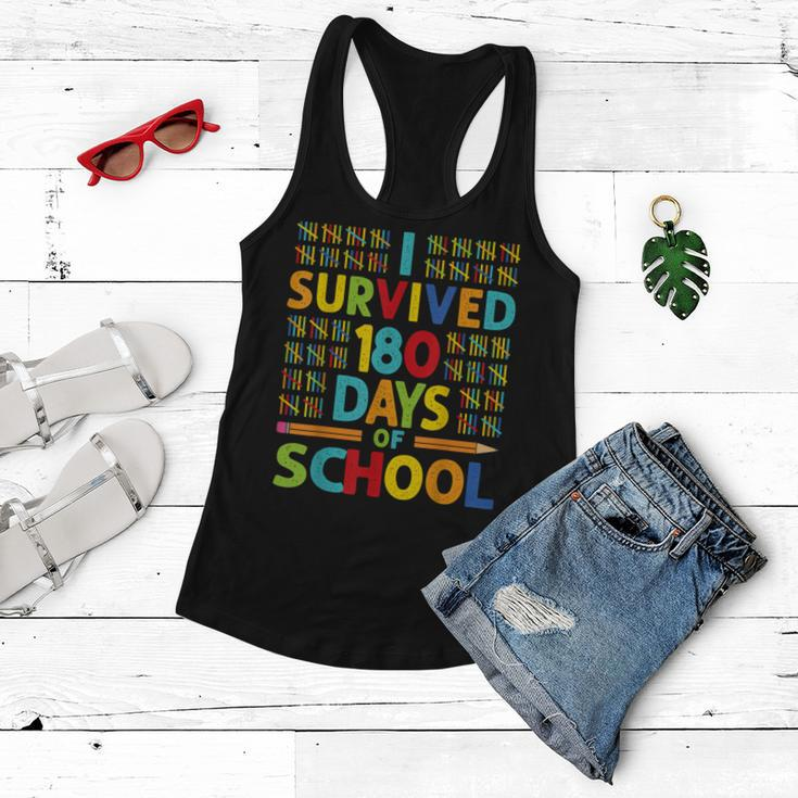 I Survived 180 Days Of School Last Day Of School Teacher V2 Women Flowy Tank