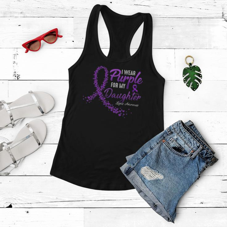 I Wear Purple For Daughter Lupus Awareness Gifts Women Flowy Tank