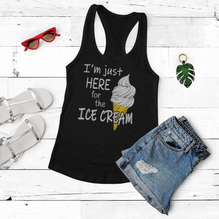 Im Just Here For The Ice Cream Summer Funny Cute Vanilla Women Flowy Tank