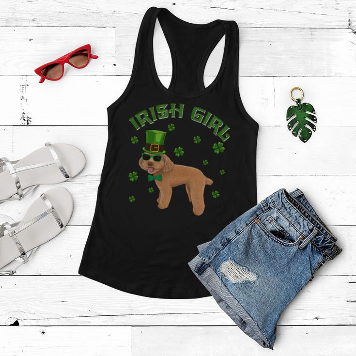 Irish Girl Leprechaun Poodle Dog St Patricks Day Kids Women Flowy Tank