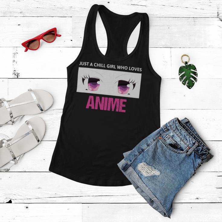 Just A Girl Who Loves Anime Chill Anime Girl Women Flowy Tank