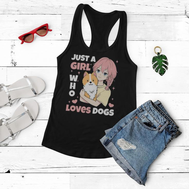 Just A Girl Who Loves Dogs Cute Corgi Lover Outfit & Apparel Women Flowy Tank