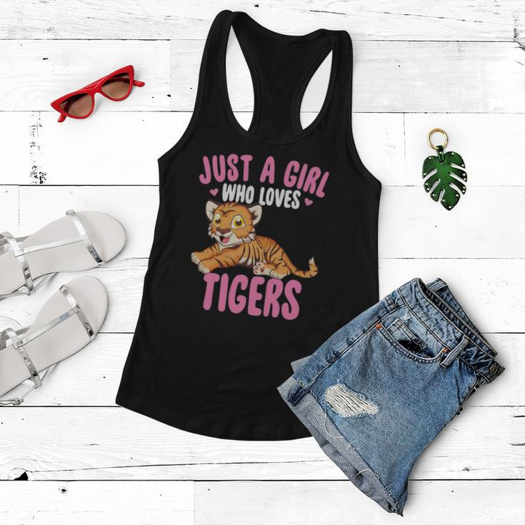 Just A Girl Who Loves Tigers Cute Kawaii Tiger Animal Women Flowy Tank