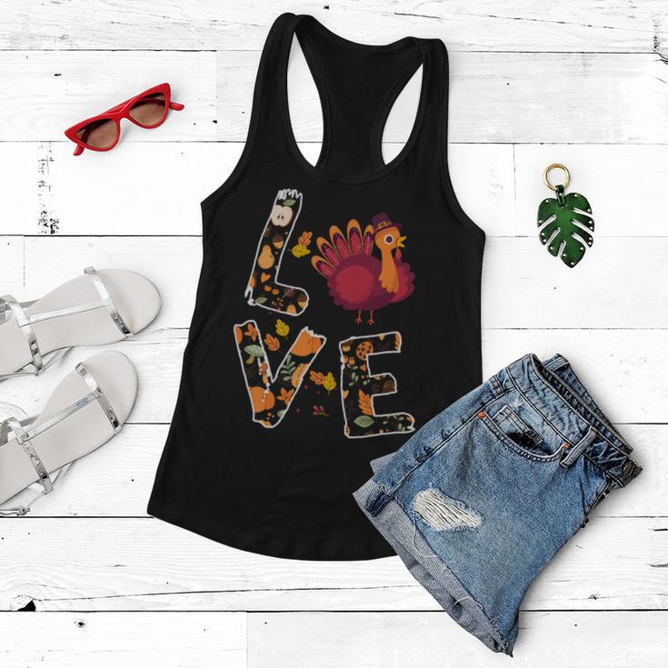 Love Turkey Thanksgiving Happy Fall 20 Shirt Women Flowy Tank