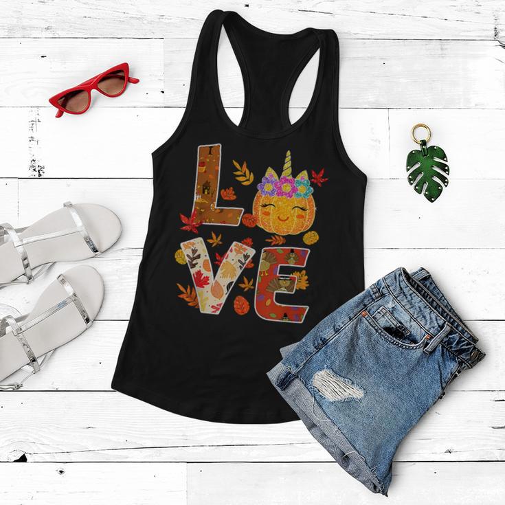 Love Unicorn Turkey Thanksgiving Happy 15 Shirt Women Flowy Tank