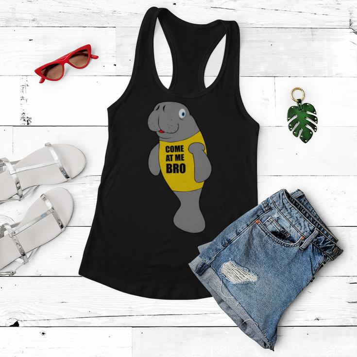 Manatee Novelty Come At Me Bro V2 Women Flowy Tank