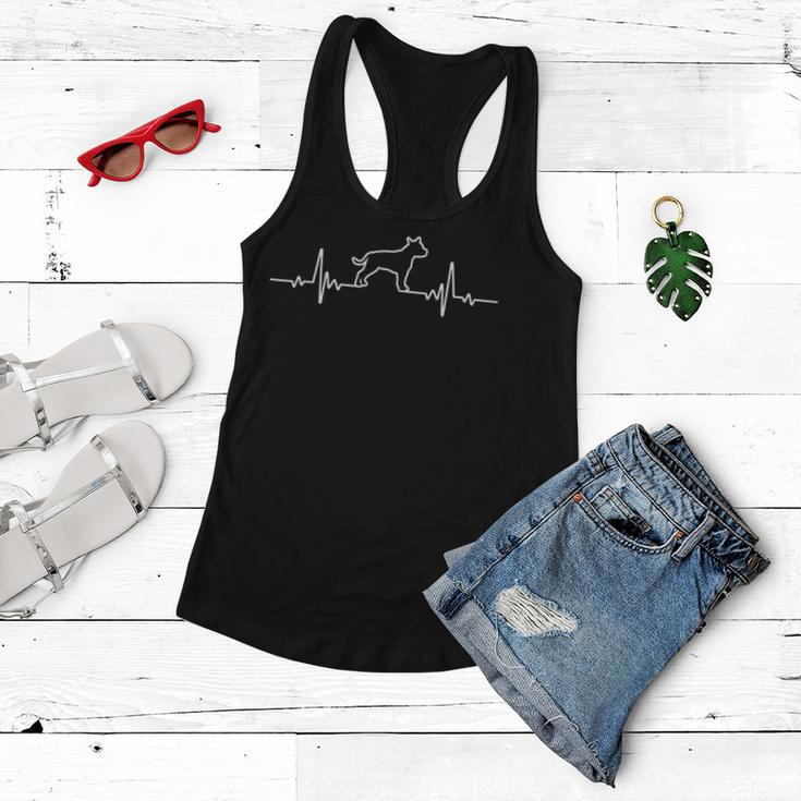 Minimalist Heartbeat American Staffordshire Terrier Women Flowy Tank