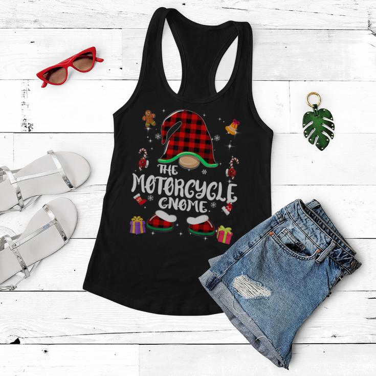 Motorcycle Gnome Buffalo Plaid Red 460 Shirt Women Flowy Tank