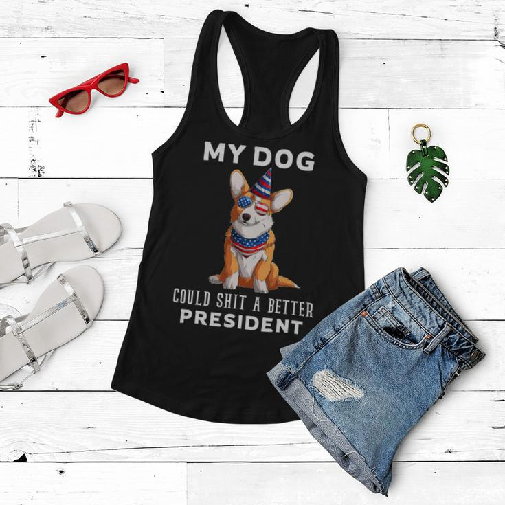 My Dog Could Shit A Better President Corgi Lover Anti Biden Women Flowy Tank