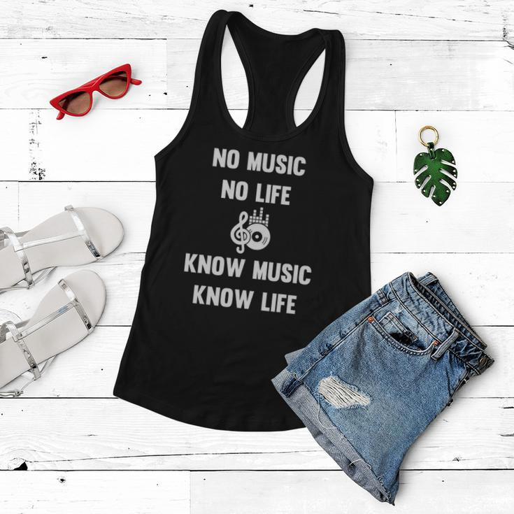 No Music No Life Know Music Know Life Gifts For Musicians Women Flowy Tank