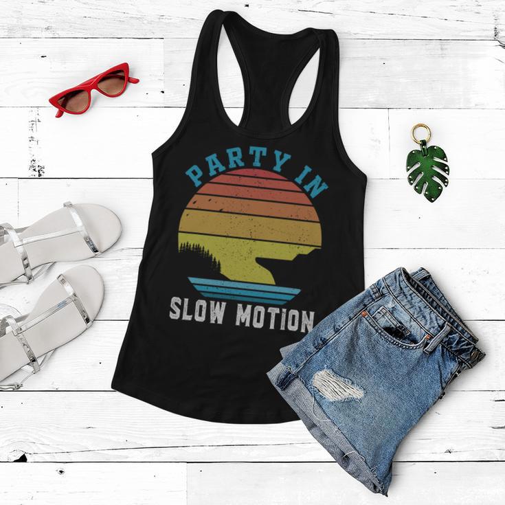 Party In Slow Motion Vintage Funny Boating Boating Gifts Women Flowy Tank