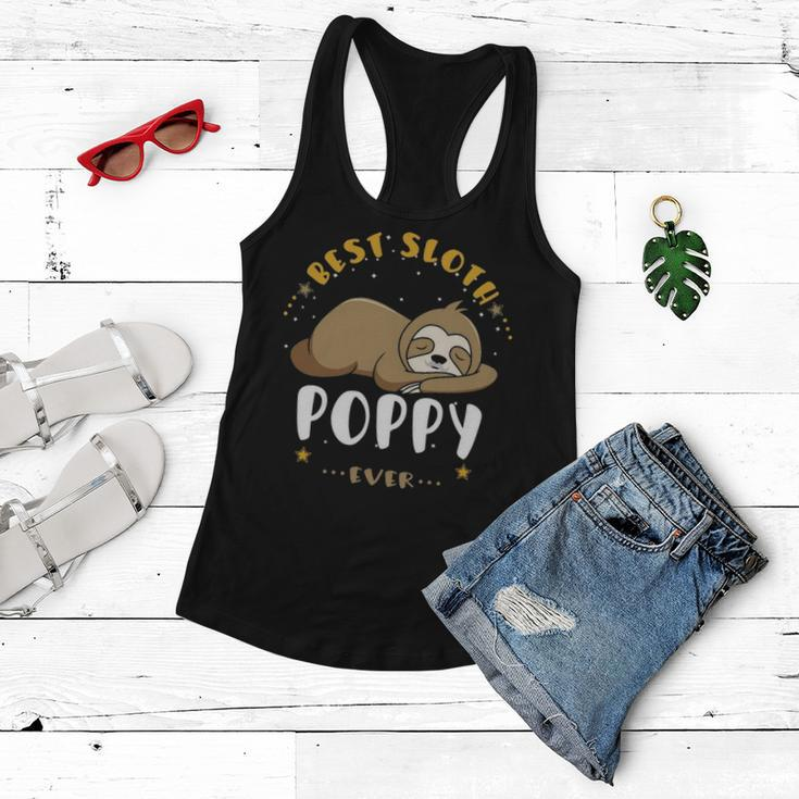 Poppy Grandpa Gift Best Sloth Poppy Ever Women Flowy Tank