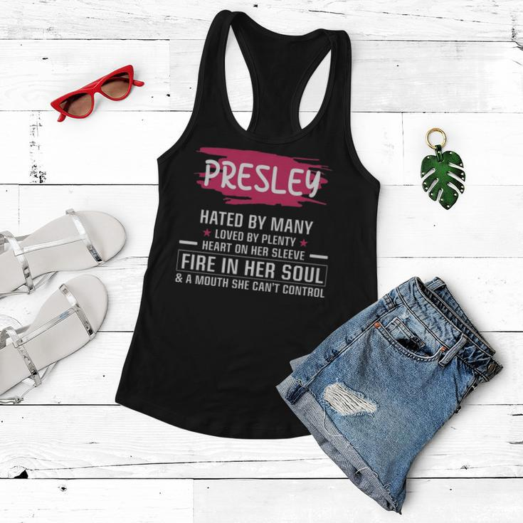 Presley Name Gift Presley Hated By Many Loved By Plenty Heart On Her Sleeve Women Flowy Tank