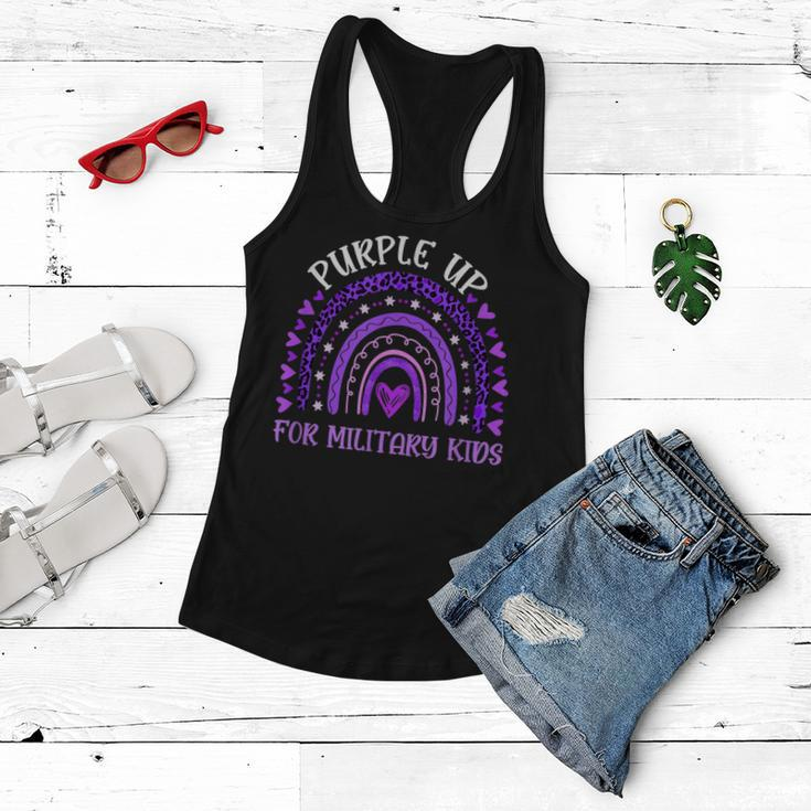 Purple Up For Military Kids Rainbow Military Child Month V2 Women Flowy Tank