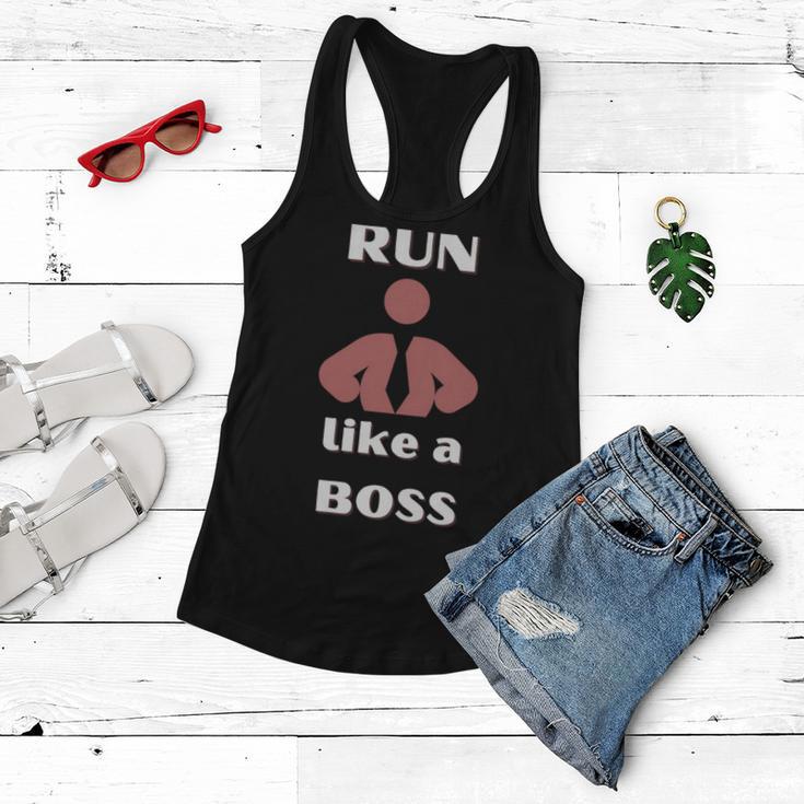 Run Like A Boss Funny Quote Women Flowy Tank