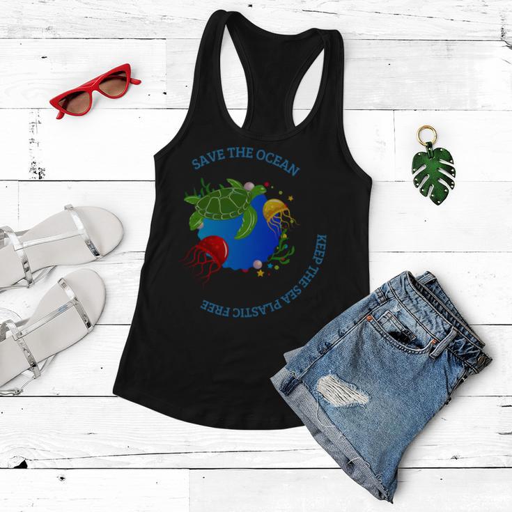 Save The Ocean Keep The Sea Plastic Free Women Flowy Tank