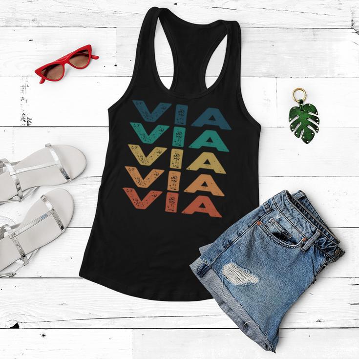 Via Name Shirt Via Family Name Women Flowy Tank