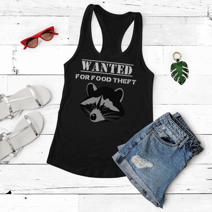 Wanted For Food Theft Funny Raccoon Lover 528 Trending Shirt Women Flowy Tank