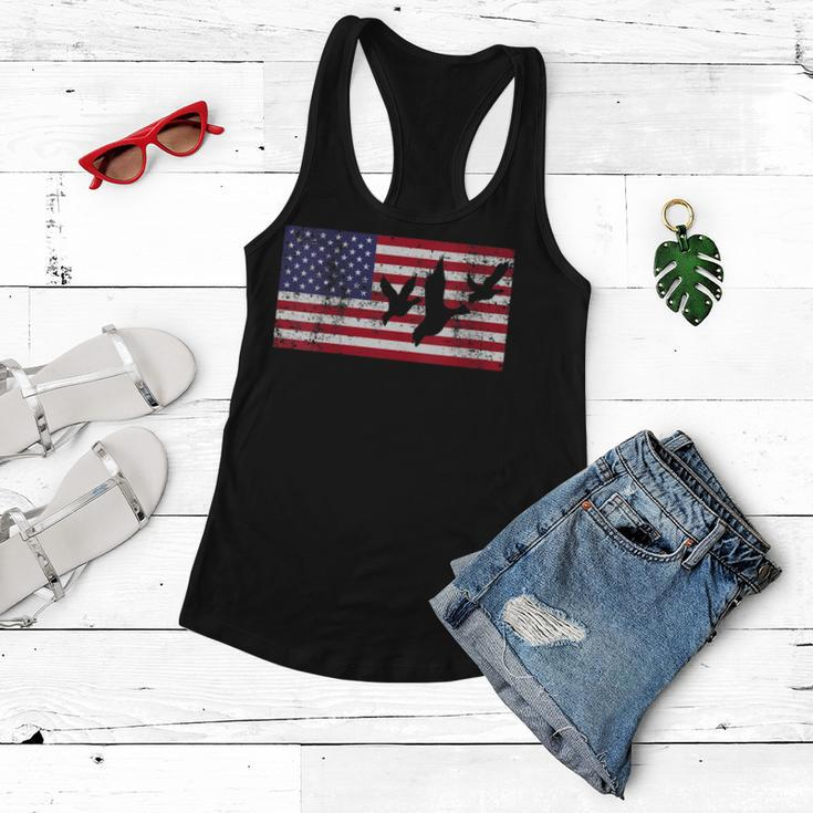 Womens 4Th Of July American Flag Hunting Hunter Geese Goose Dad Usa Women Flowy Tank