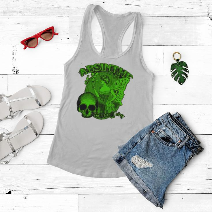 Absinthe Skull Green Fairy Retro Design Women Flowy Tank