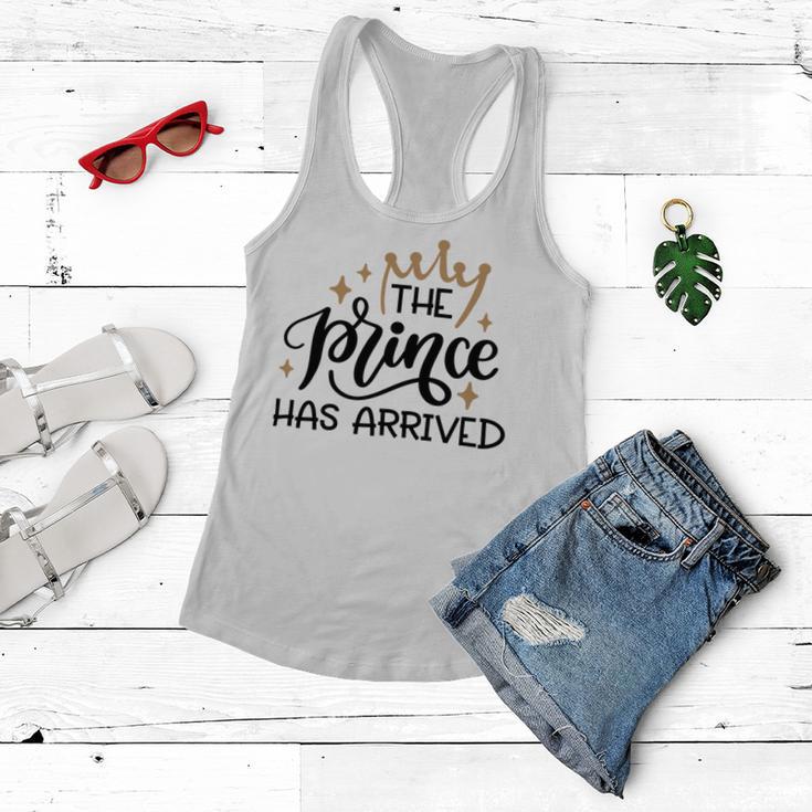 Baby Shower Text Design The Prince Has Arrived Women Flowy Tank