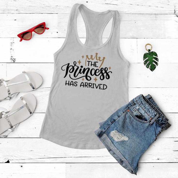 Baby Shower Text Design The Princess Has Arrived Women Flowy Tank