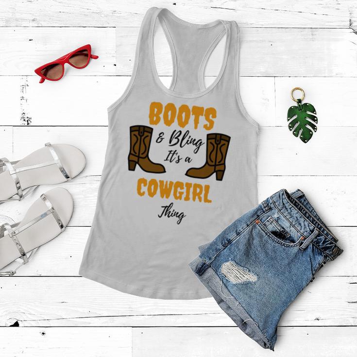 Boots Bling Its A Cowgirl Thing Women Flowy Tank