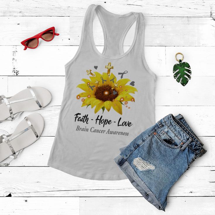 Brain Cancer Awareness Faith Hope Love Women Flowy Tank