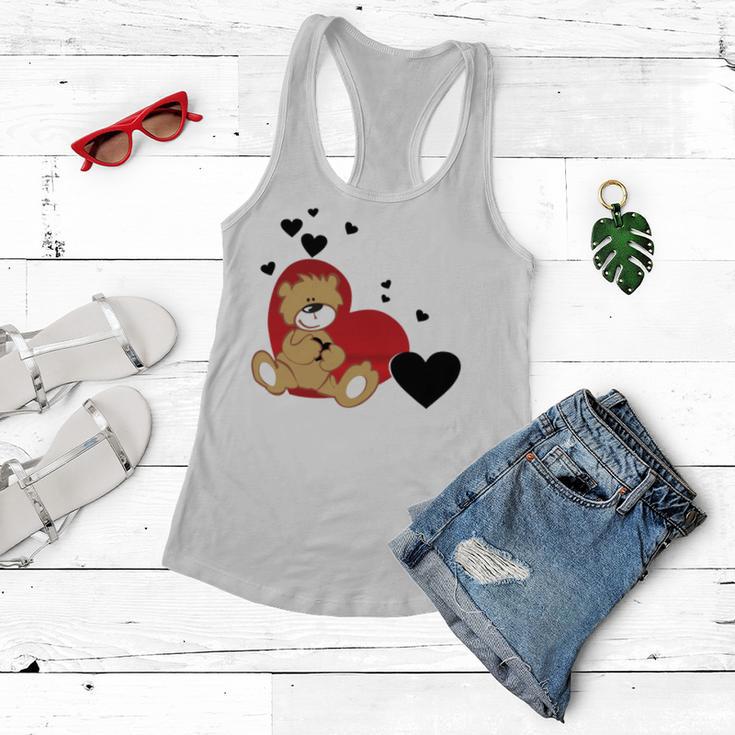 Cartoon Animal Happy Loving Teddy Bear Women Flowy Tank