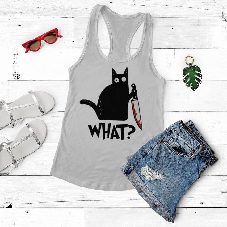 Cat What Murderous Black Cat With Knife Women Flowy Tank