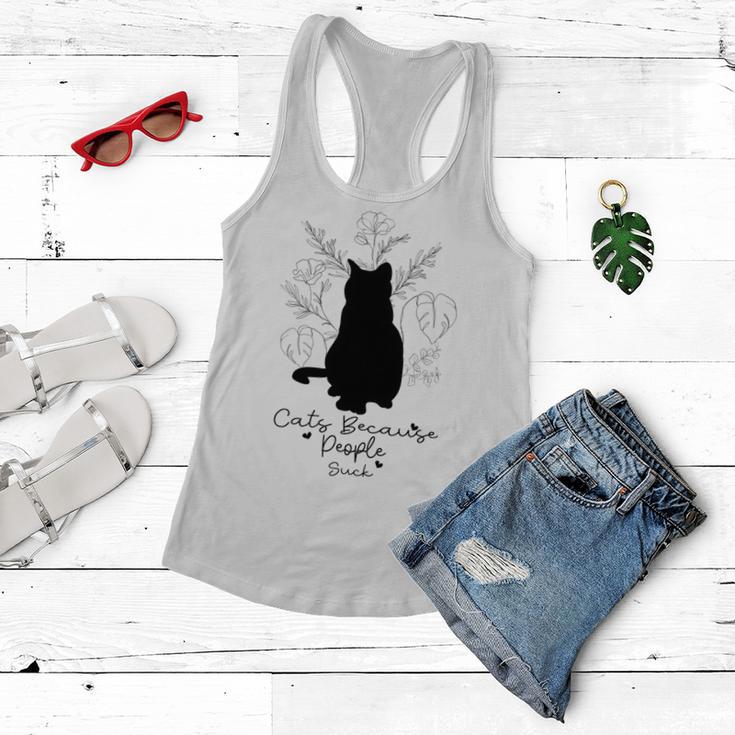 Cats Because People Suck Gift For Cat Lover Cat Quotes Tee People Suck Women Flowy Tank