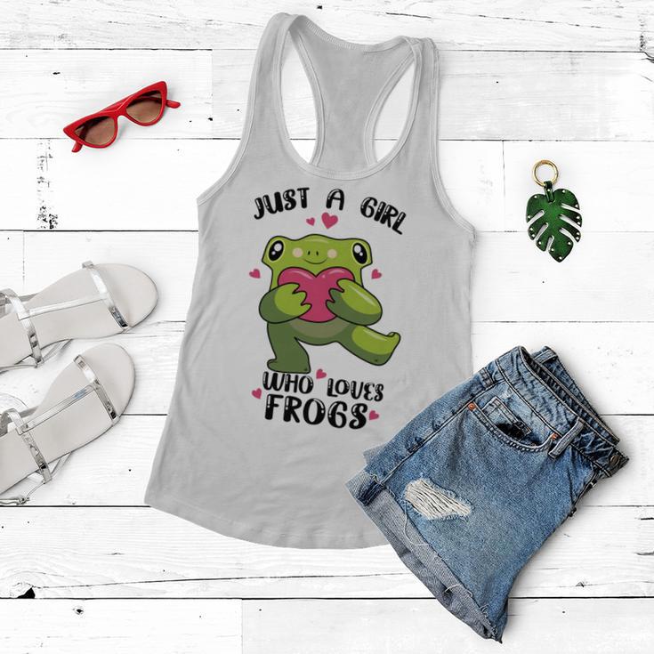 Cute Frog Just A Girl Who Loves Frogs Funny Frog Lover Gift For Girl Frog Lover Women Flowy Tank