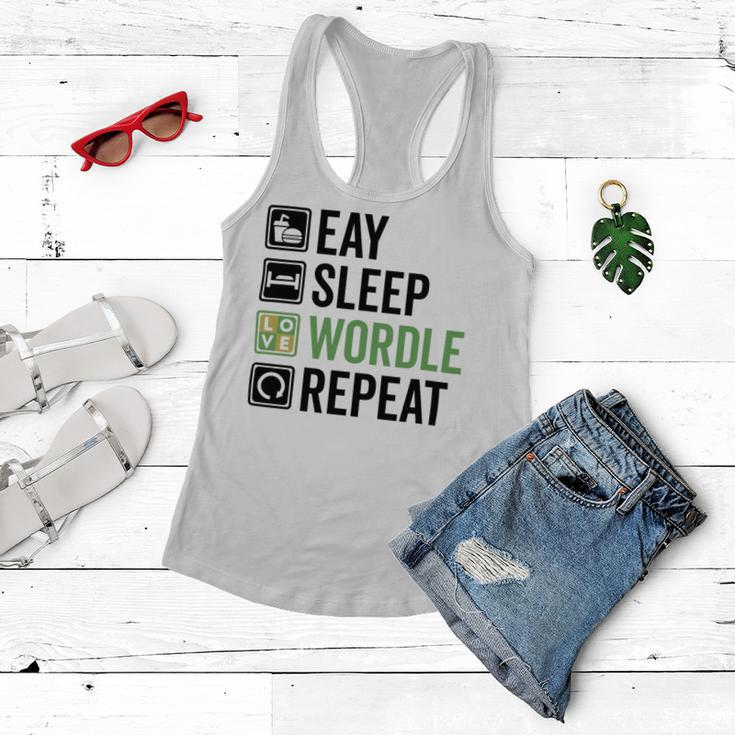 Eat Eat Sleep Wordle Repeat Wordle Lover Wordle Addict Women Flowy Tank